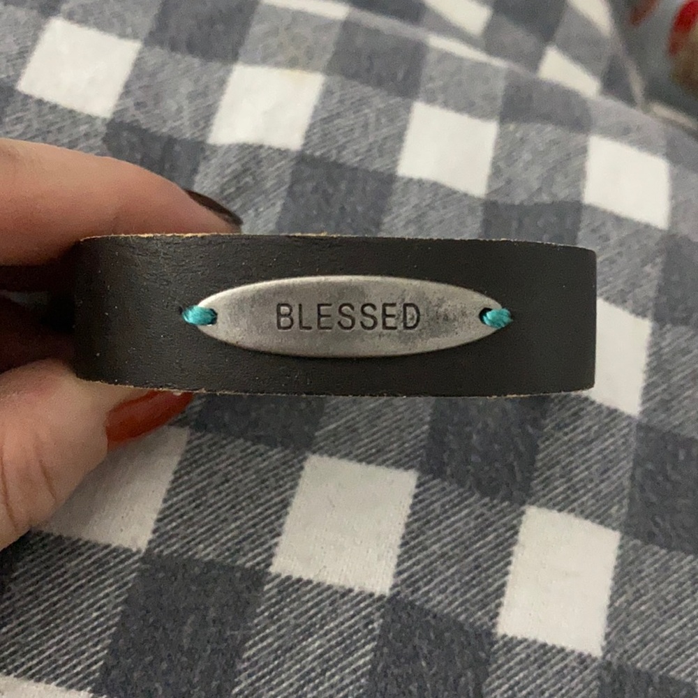 Blessed leather bracelet